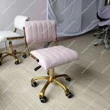 Modern Luxury Gold Salon Stool | Rotating Pedicure Stool