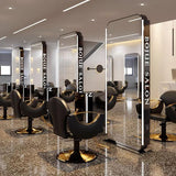 Double-Sided LED Hairdressing Mirror | HD Glass with Stainless Steel Frame – 200×80 cm