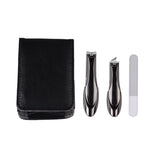 Luxury Nail Care Set – 2 Stainless Steel Nail Clippers & Glass Nail File with Premium Case